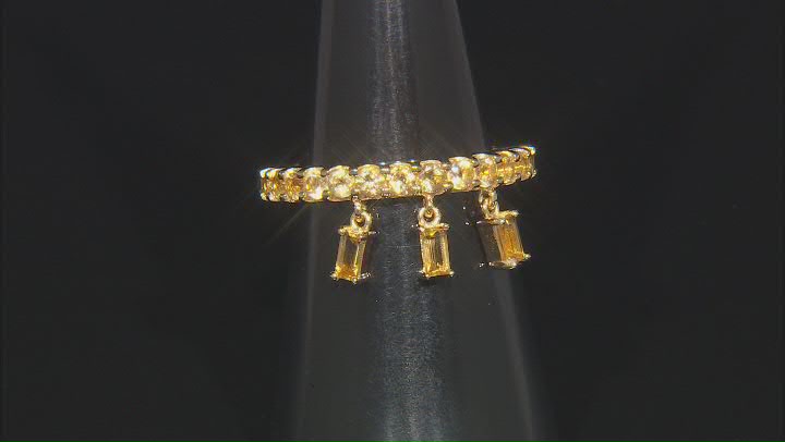 Yellow Citrine 18k Yellow Gold Over Silver 3-Charm Ring 1.73ctw Video Thumbnail