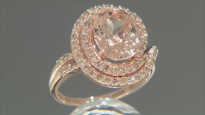 Peach Morganite 10k Rose Gold Ring 3.01ctw Video Thumbnail