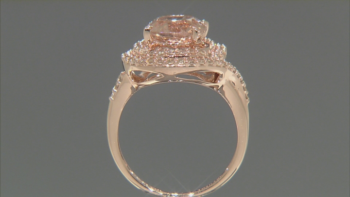 Peach Morganite 10k Rose Gold Ring 3.01ctw Video Thumbnail