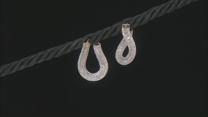 White Diamond 10k Yellow Gold Drop Earrings 1.50ctw Video Thumbnail
