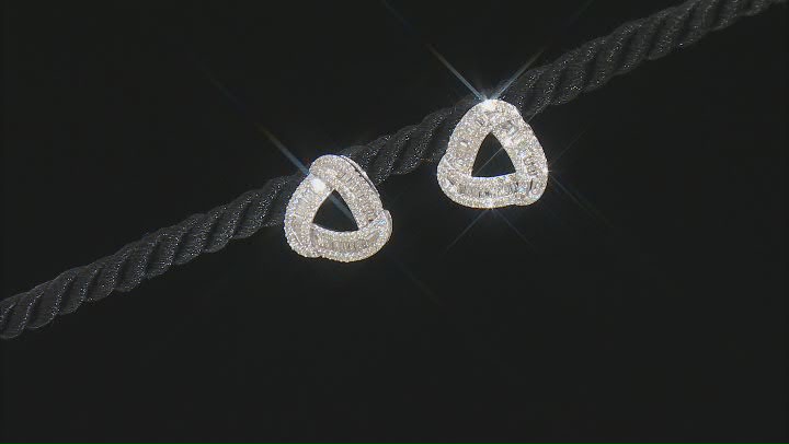 White Diamond 10k White Gold Drop Earrings 1.00ctw Video Thumbnail