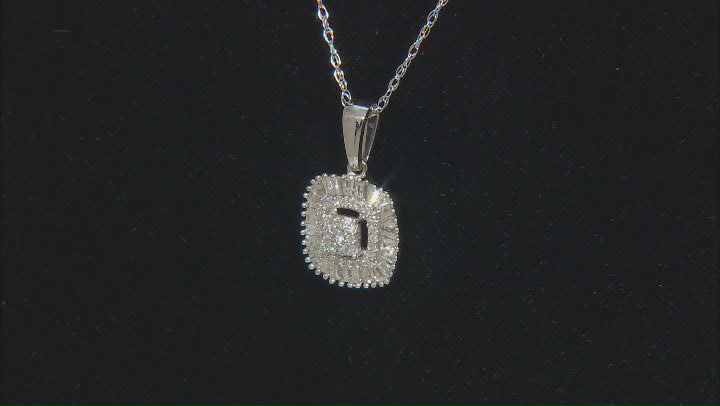 White Diamond 10k White Gold Cluster Pendant With 18" Rope Chain 0.55ctw Video Thumbnail