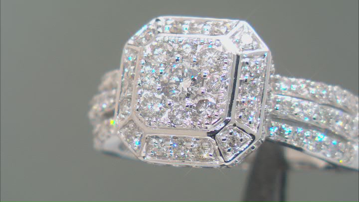 White Diamond Platinum Ring 1.20ctw Video Thumbnail