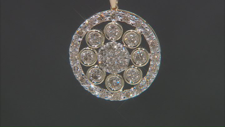Candlelight Diamonds™ 10k Yellow Gold Cluster Pendant With 19" Chain 2.00ctw Video Thumbnail