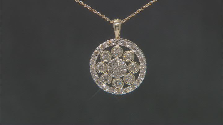 Candlelight Diamonds™ 10k Yellow Gold Cluster Pendant With 19" Chain 2.00ctw Video Thumbnail