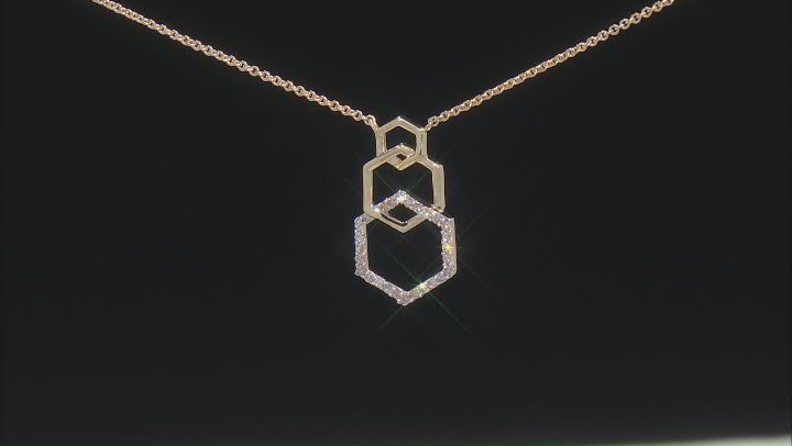 White Diamond 10k Yellow Gold Necklace 0.15ctw Video Thumbnail