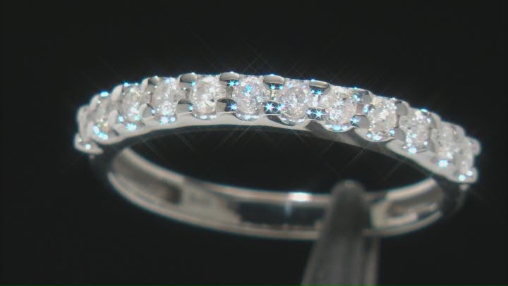 White Diamond 10k White Gold Band Ring 0.45ctw Video Thumbnail