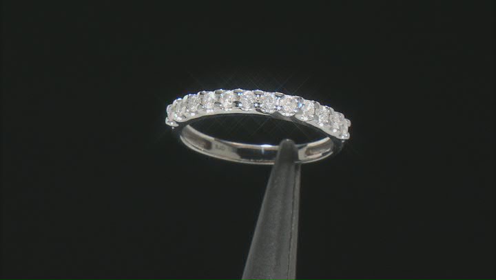 White Diamond 10k White Gold Band Ring 0.45ctw Video Thumbnail