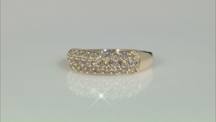 Champagne Diamond 10k Yellow Gold Cluster Band Ring 1.00ctw Video Thumbnail