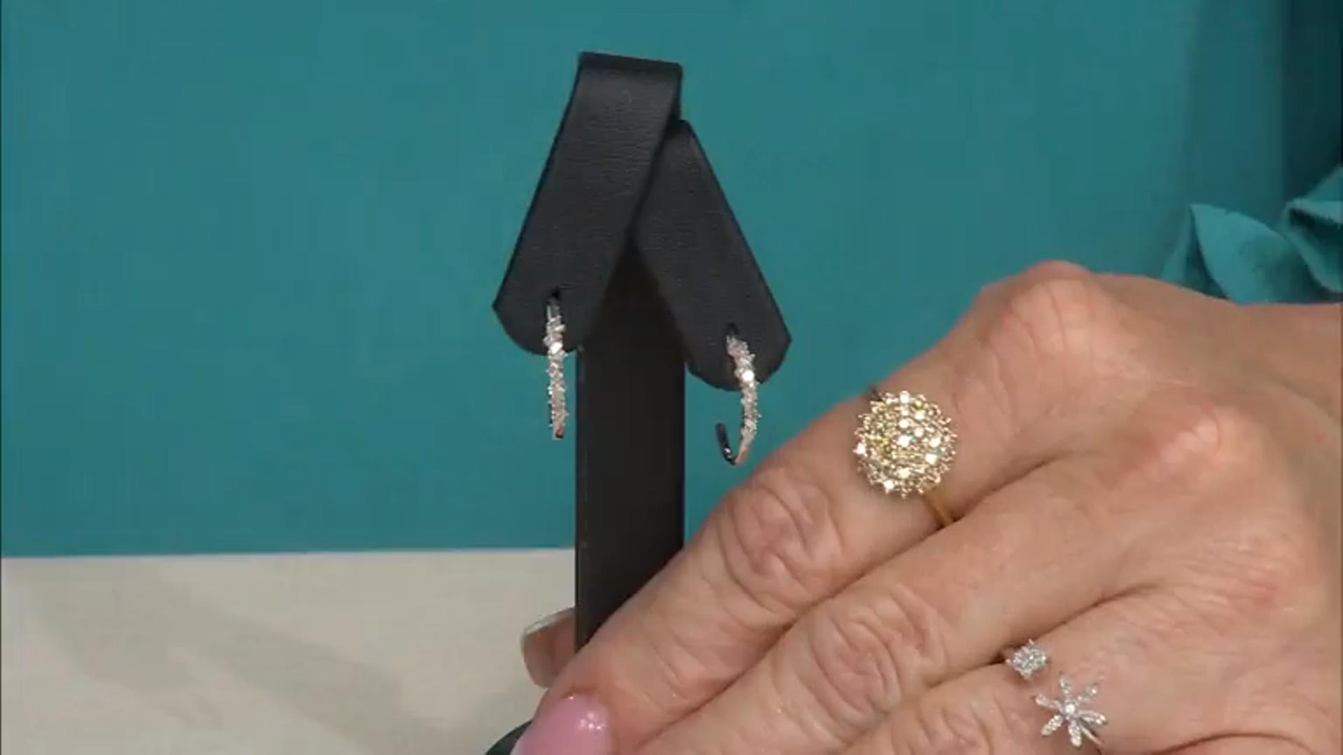 White Diamond 10k White Gold Hoop Earrings 0.15ctw Video Thumbnail