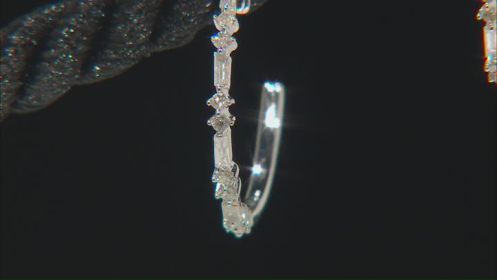 White Diamond 10k White Gold Hoop Earrings 0.20ctw Video Thumbnail