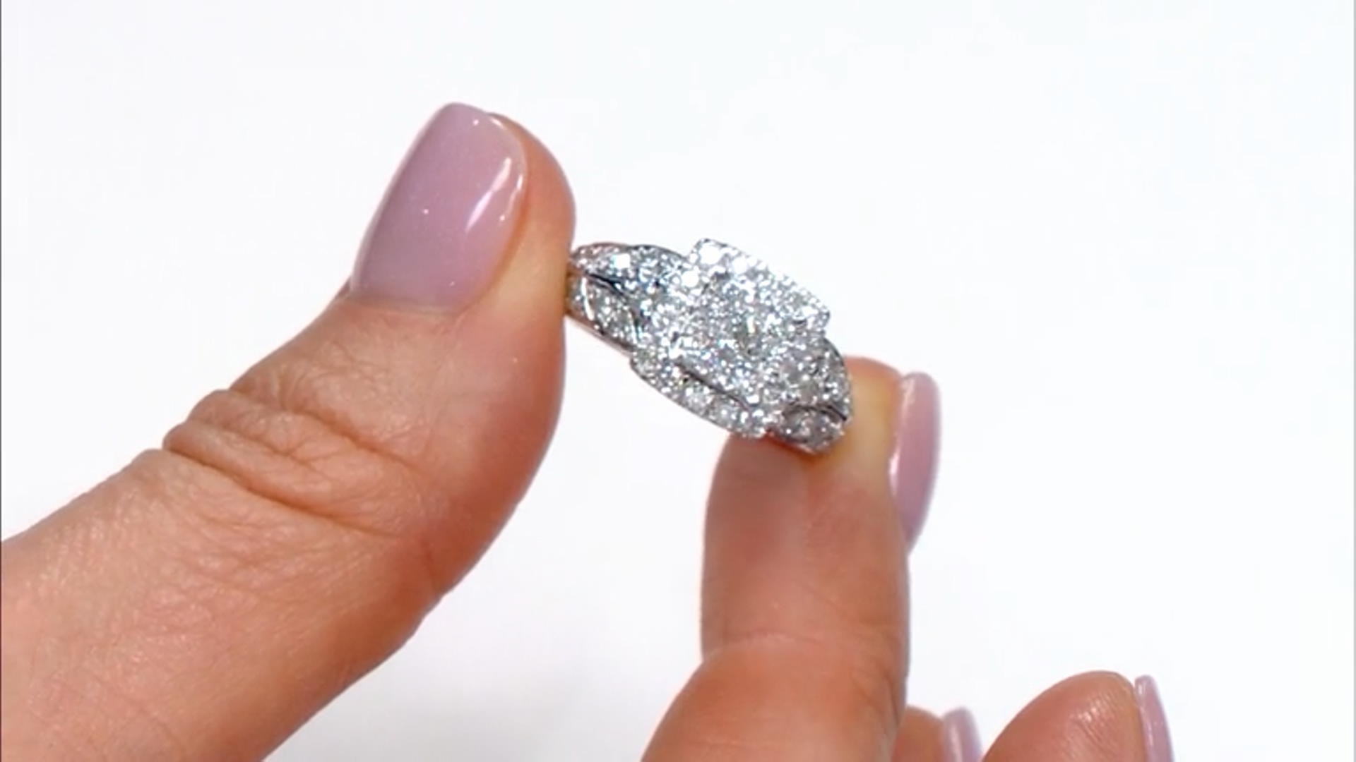 White Diamond 10k White Gold Quad Ring 1.50ctw Video Thumbnail