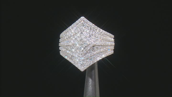 White Diamond 10k White Gold Statement Ring 1.50ctw Video Thumbnail