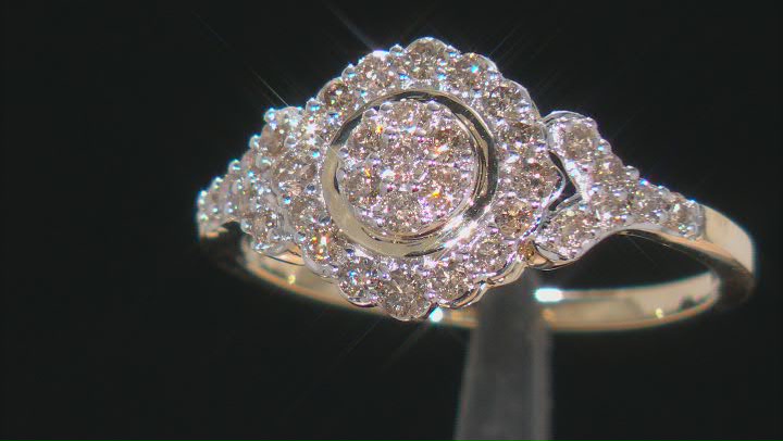 Candlelight Diamonds™ 10k Yellow Gold Cluster Ring 0.45ctw Video Thumbnail
