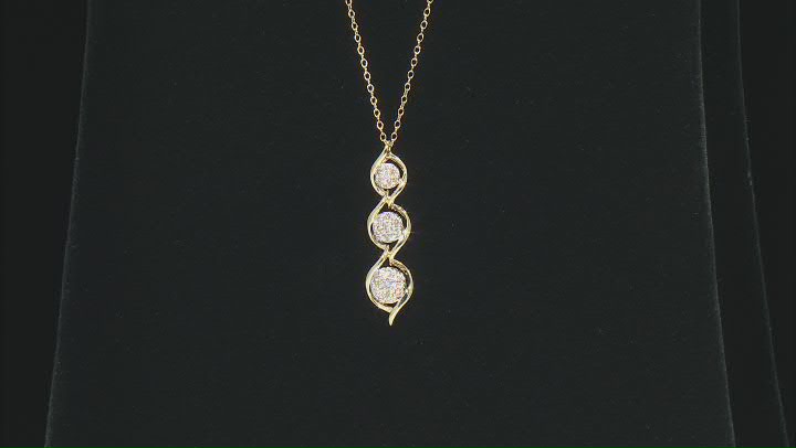 Diamond 10k Yellow Gold Pendant With 18" Cable Chain 0.50ctw Video Thumbnail