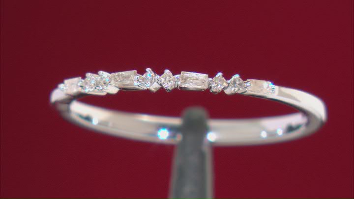 White Diamond 10k White Gold Band Ring 0.10ctw Video Thumbnail