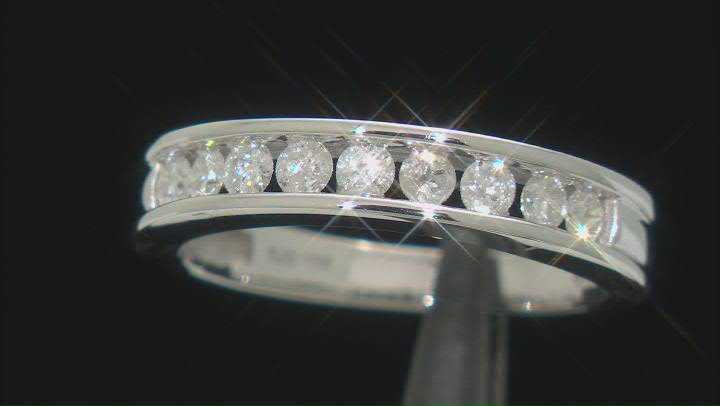 White Diamond 10k White Gold Band Ring 0.50ctw Video Thumbnail