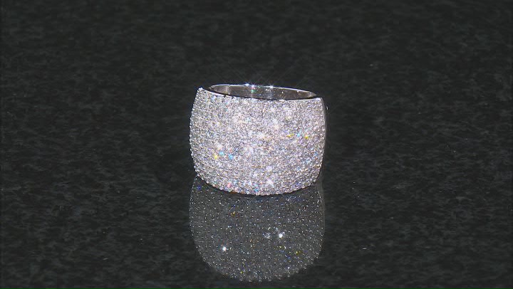 White Diamond 10k White Gold Wide Band Cluster Ring 3.00ctw Video Thumbnail