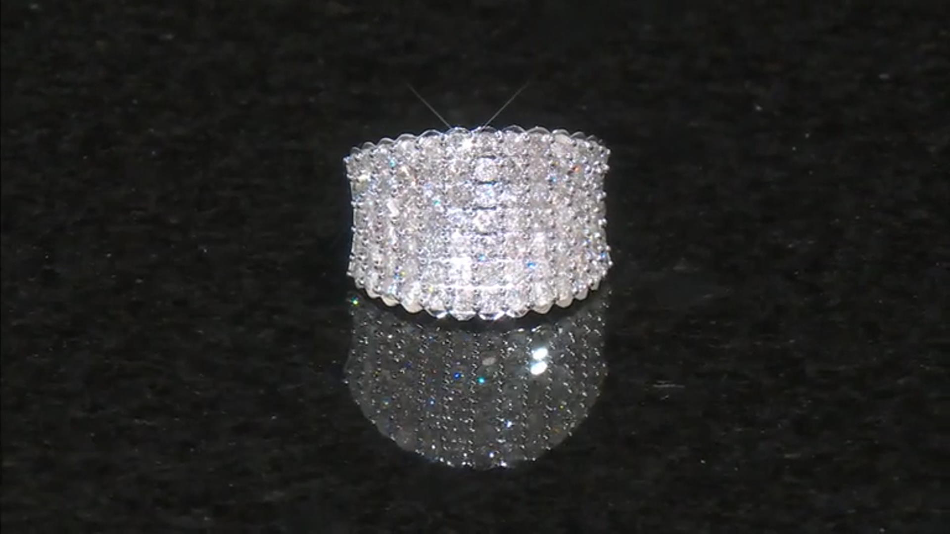 White Diamond 10k White Gold Wide Band Cluster Ring 2.85ctw Video Thumbnail
