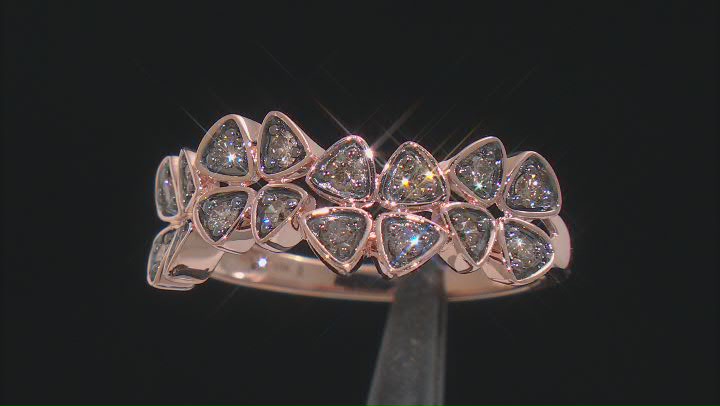Champagne Diamond 10k Rose Gold Band Ring 0.50ctw Video Thumbnail