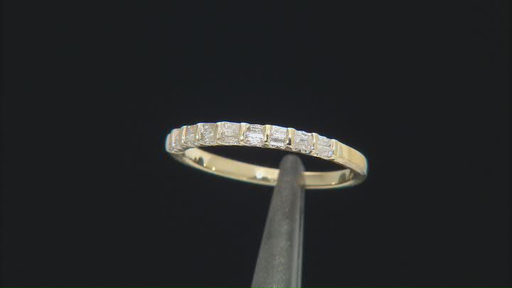 White Diamond 10k Yellow Gold Band Ring 0.25ctw Video Thumbnail