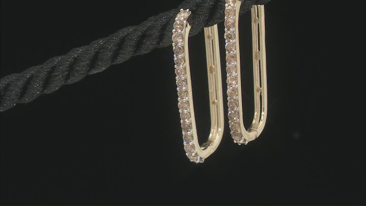 Candlelight Diamonds™ 10k Yellow Gold Rectangular Hoop Earrings 1.00ctw Video Thumbnail