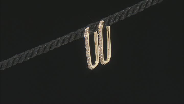 Candlelight Diamonds™ 10k Yellow Gold Rectangular Hoop Earrings 1.00ctw Video Thumbnail