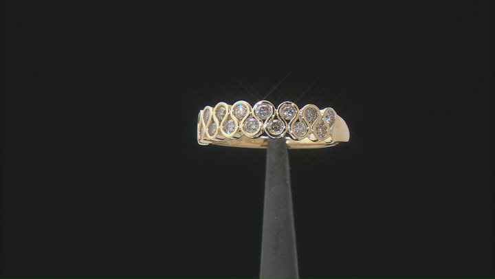 White Diamond 10k Yellow Gold Band Ring 0.50ctw Video Thumbnail