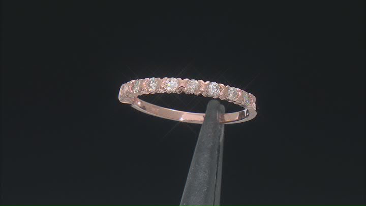 White Diamond 10k Rose Gold Band Ring 0.35ctw Video Thumbnail