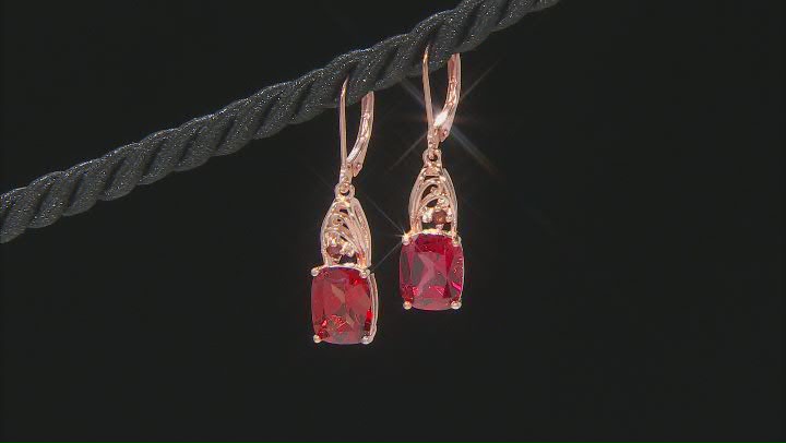 Orange Lab Created Padparadscha Sapphire 18k Rose Gold Over Silver Earrings 6.05ctw Video Thumbnail
