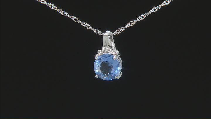 Blue Color Change Fluorite Rhodium Over Silver Pendant With Chain 4.27ctw Video Thumbnail