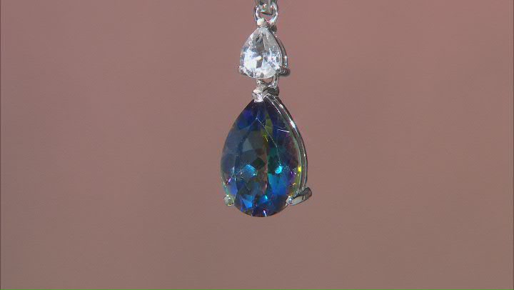 Blue Petalite Rhodium Over Sterling Silver Pendant With Chain 2.38ctw Video Thumbnail