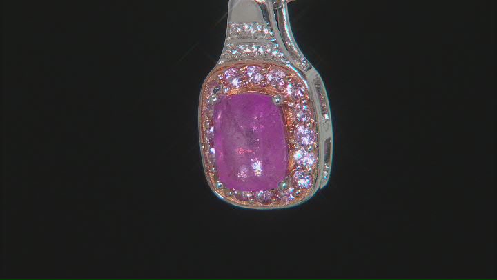 Pink Sapphire Rhodium Over Silver Pendant Chain 2.68ctw Video Thumbnail