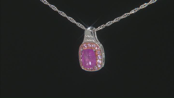 Pink Sapphire Rhodium Over Silver Pendant Chain 2.68ctw Video Thumbnail