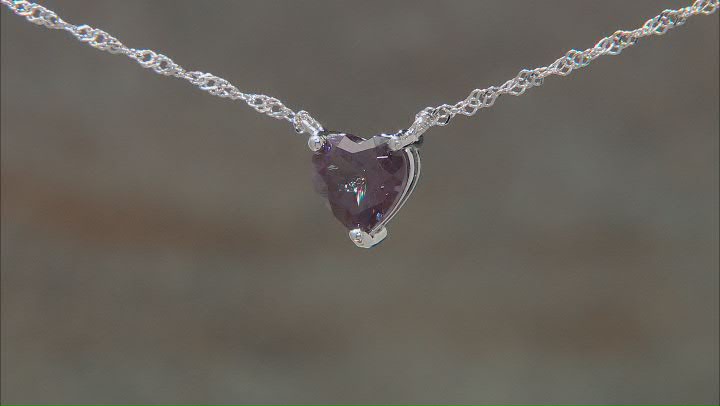 Blue Lab Created Alexandrite Rhodium Over Sterling Silver Necklace 2.70ct Video Thumbnail