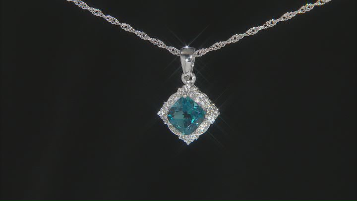 London Blue Topaz Rhodium Over Sterling Silver Pendant With Chain 2.38ctw Video Thumbnail