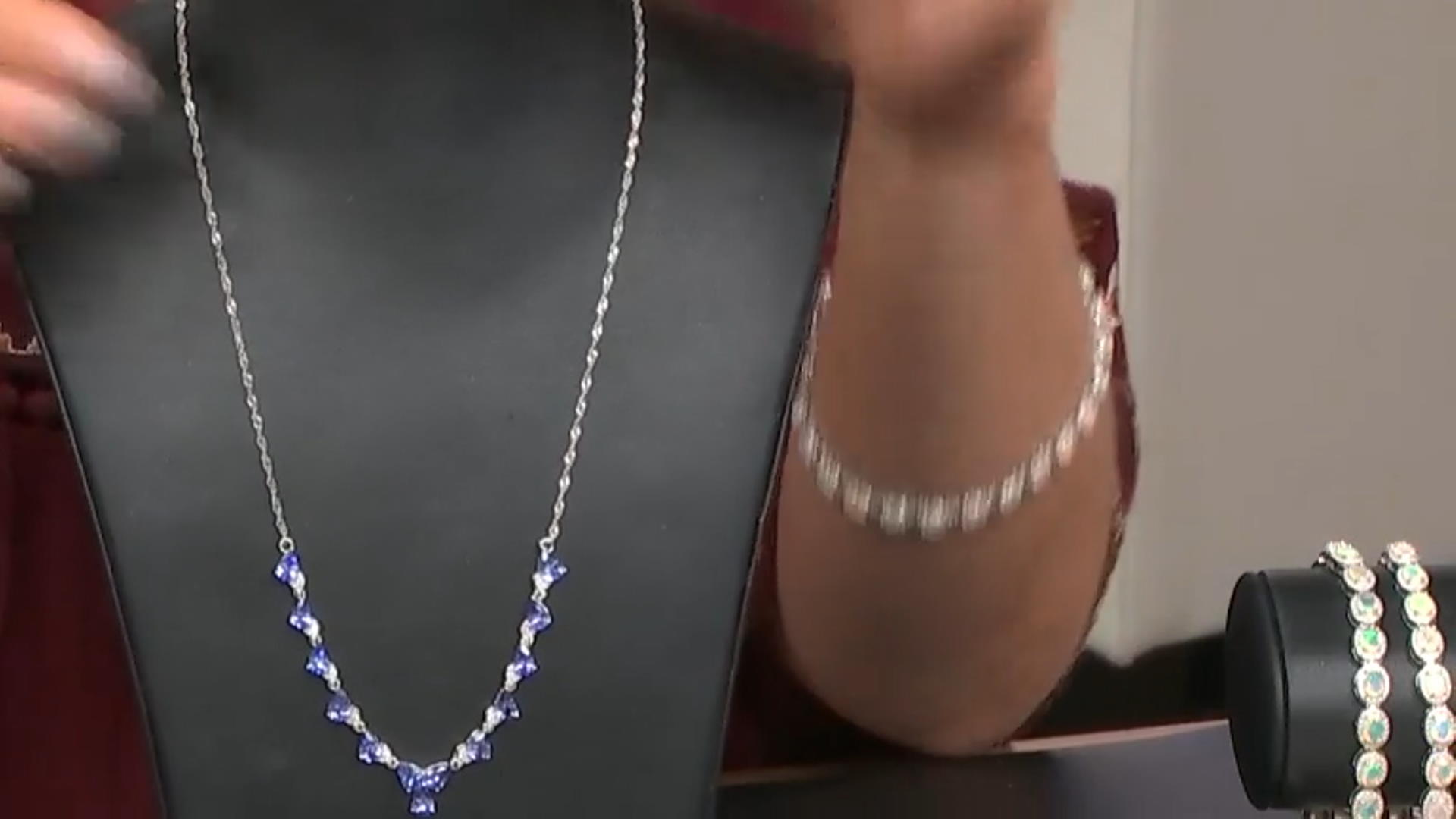 Blue Tanzanite Rhodium Over Sterling Silver Necklace 4.86ctw Video Thumbnail