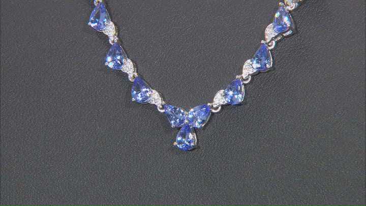 Blue Tanzanite Rhodium Over Sterling Silver Necklace 4.86ctw Video Thumbnail