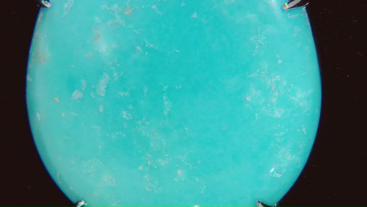 Blue Kingman Turquoise Rhodium Over Sterling Silver Pendant Video Thumbnail