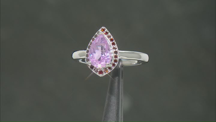 Pink Kunzite Rhodium Over Sterling Silver Ring 1.40ctw Video Thumbnail