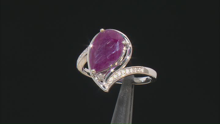 Red Ruby Rhodium Over Sterling Silver Ring 4.06ctw Video Thumbnail