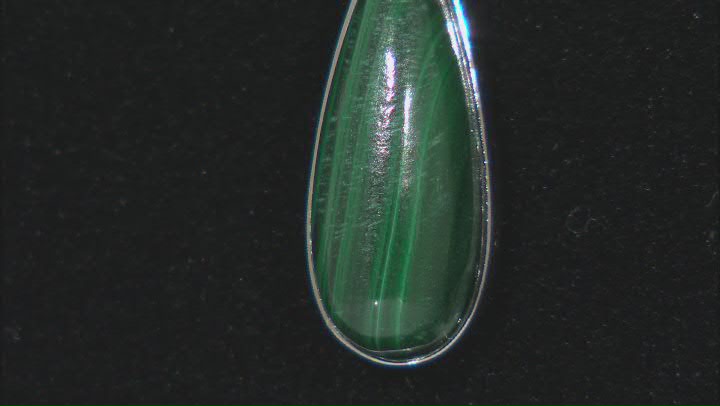 Green Malachite Rhodium Over Sterling Silver Pendant With Chain Video Thumbnail