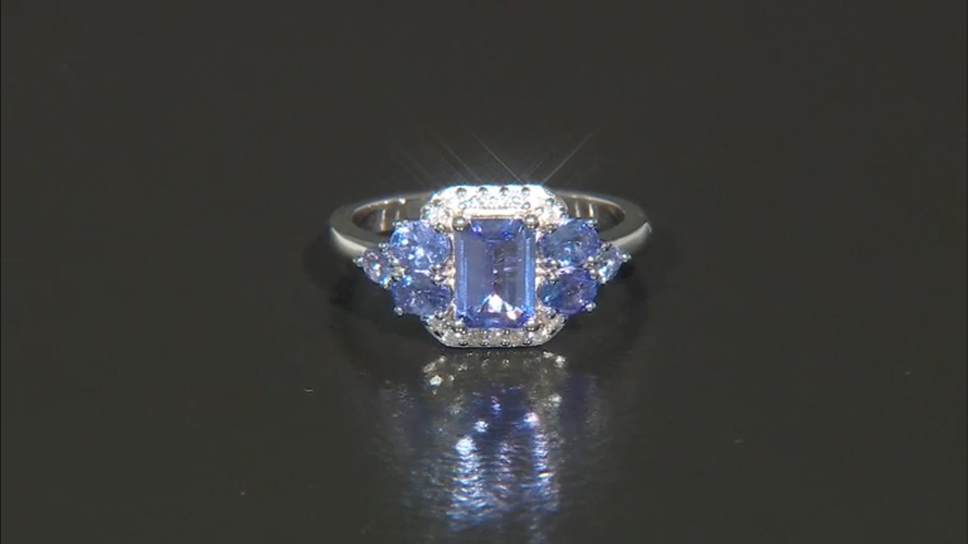 Blue Tanzanite Rhodium Over Sterling Silver Ring 1.65ctw Video Thumbnail