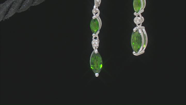 Chrome Diopside Rhodium Over Sterling Silver Dangle Earrings 1.41ctw Video Thumbnail