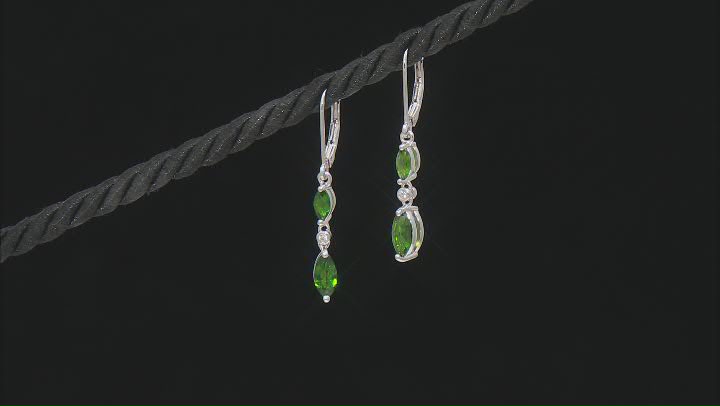 Chrome Diopside Rhodium Over Sterling Silver Dangle Earrings 1.41ctw Video Thumbnail