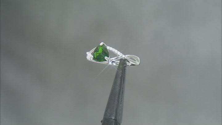 Green Chrome Diopside Rhodium Over Sterling Silver Ring 1.11ctw Video Thumbnail