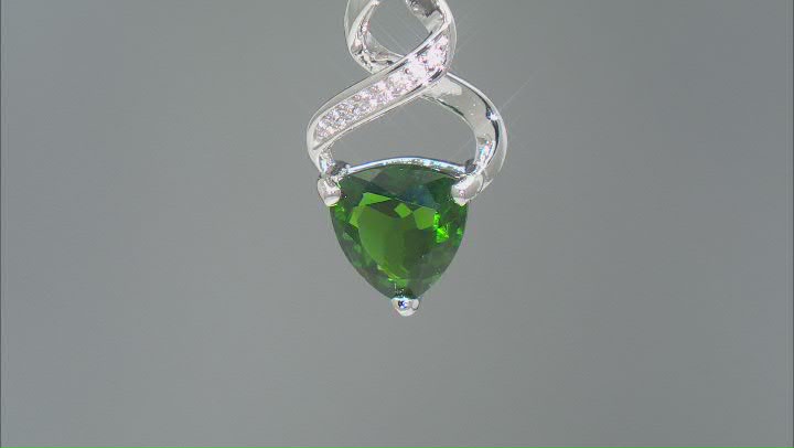 Chrome Diopside Rhodium Over Sterling Silver Pendant With Chain 1.09ctw Video Thumbnail