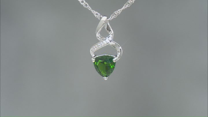 Chrome Diopside Rhodium Over Sterling Silver Pendant With Chain 1.09ctw Video Thumbnail