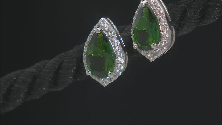Chrome Diopside Rhodium Over Sterling Silver Stud Earrings 1.74ctw Video Thumbnail
