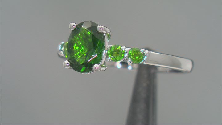 Chrome Diopside Rhodium Over Sterling Silver Ring Set Of 2 1.80ctw Video Thumbnail